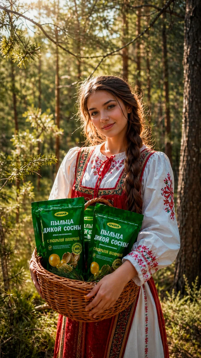 Сосновая пыльца с раскрытой оболочкой — банка